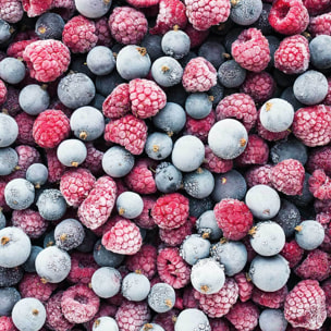 Affiche cuisine coktail de fruits rouges givrés Affiche + cadre en bois - Chêne