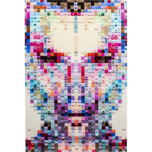 Tableau en verre visage pixel 80x120cm Kare Design