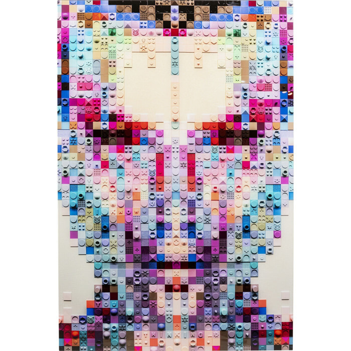 Tableau en verre visage pixel 80x120cm Kare Design