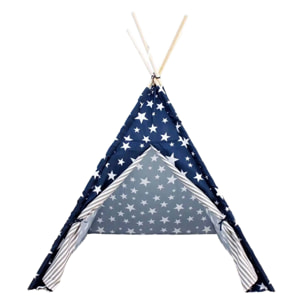 Well home - tipi de poliéster diseño de estrellas color azul 103x103x160cm