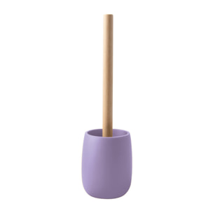 Brosse wc avec support Polyresine & bois SVEN Lavande mat Spirella