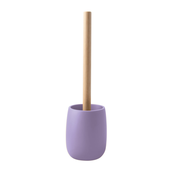 Brosse wc avec support Polyresine & bois SVEN Lavande mat Spirella