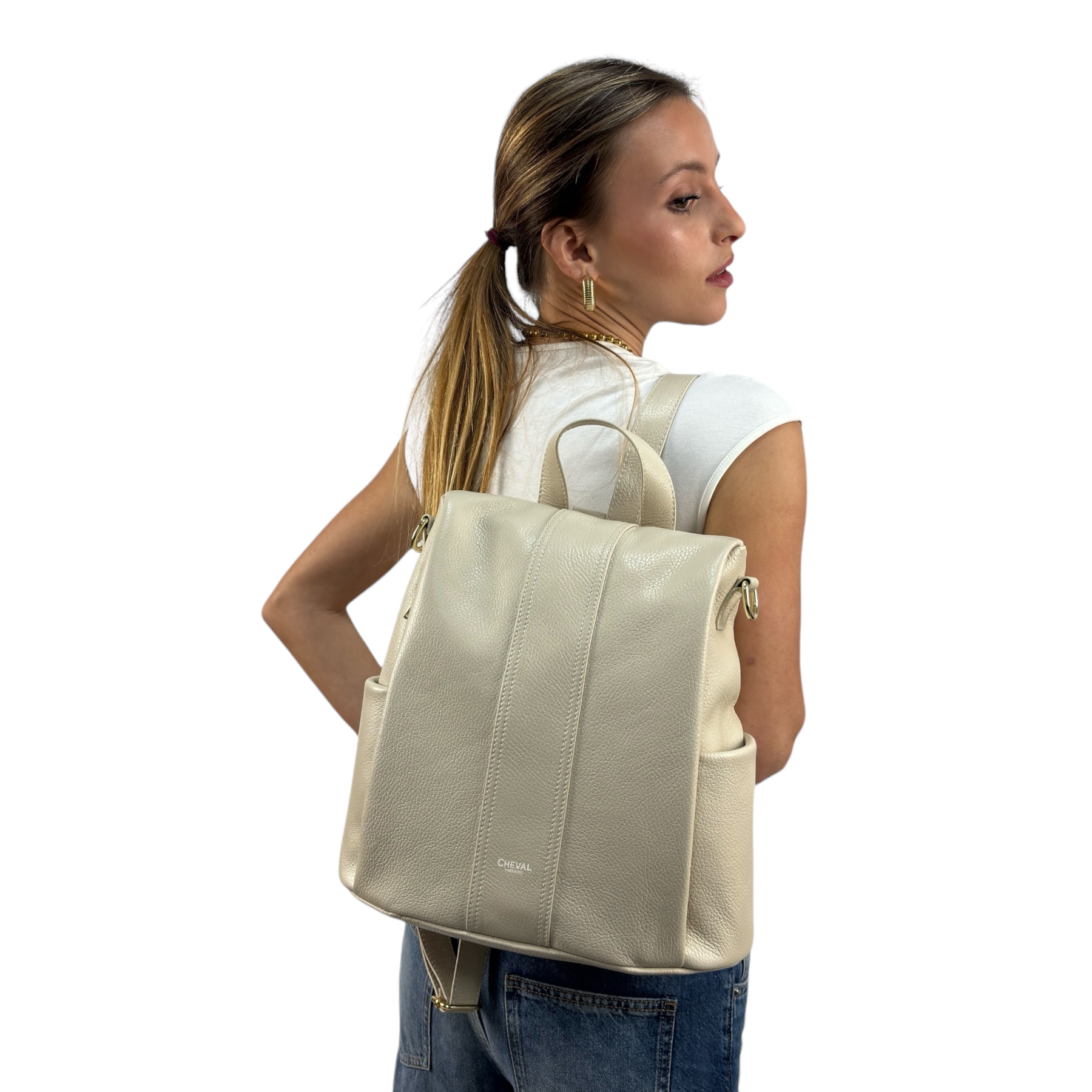 Mochila Cheval Firenze Amanda Beige