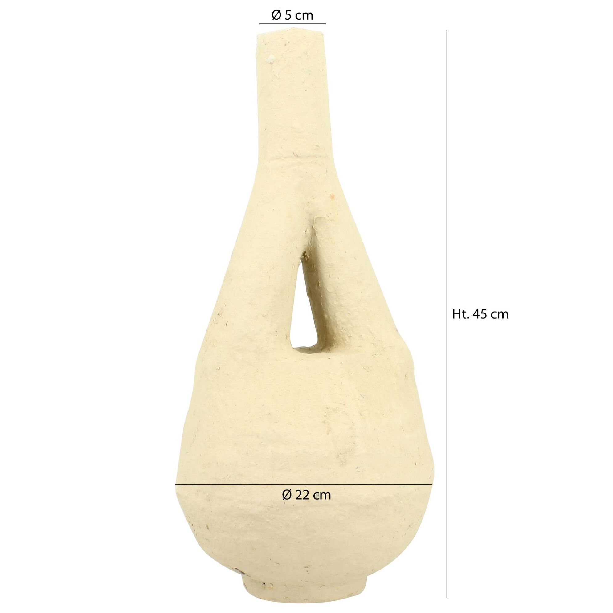 Vase en papier maché écru TENERE