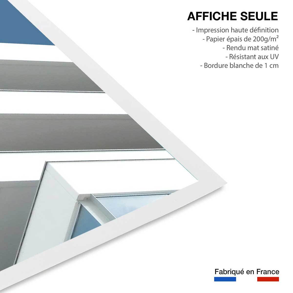 Affiche architecture urbaine balcons sur angle Affiche seule