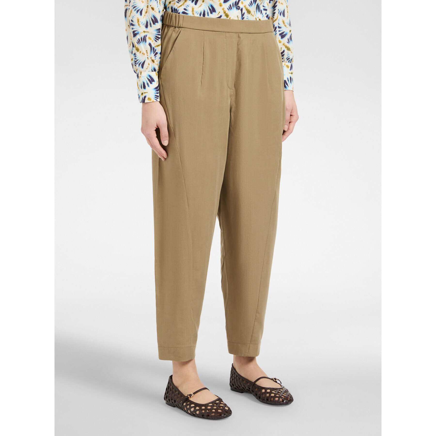 Elena Mirò - Pantalones rectos de lyocell - Marrón