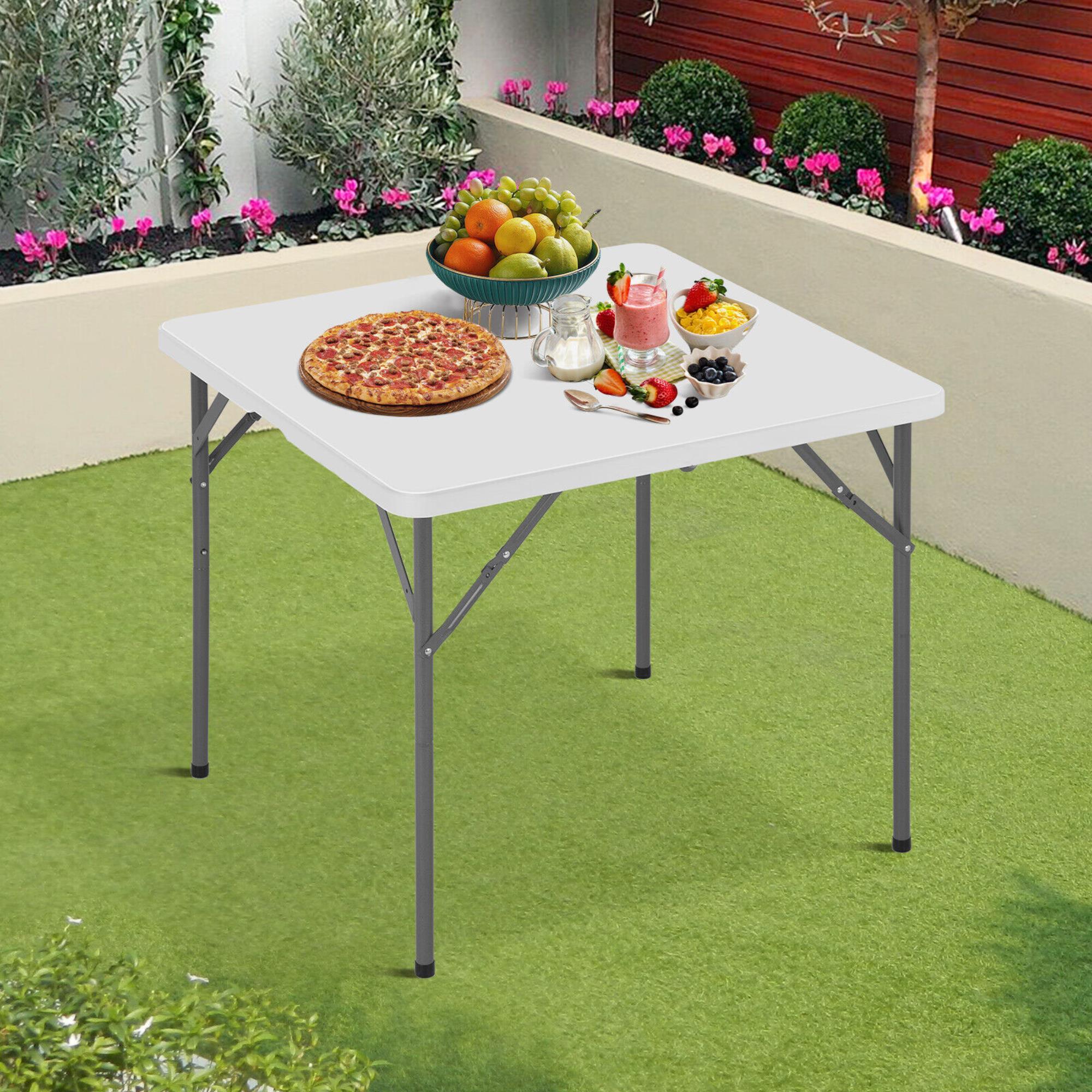 Well Home Mesa plegable foramto cuadrado de polietileno 88x88x74cm
