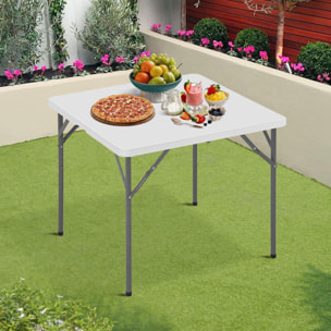 Well Home Mesa plegable foramto cuadrado de polietileno 88x88x74cm