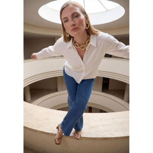 Camicia in popeline con dettagli in strass