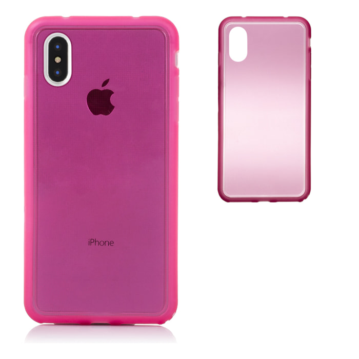 DAM COVER IN TPU TRASPARENTE CON COLORI IPHONE X 7x1x14 Cm. Colore rosa