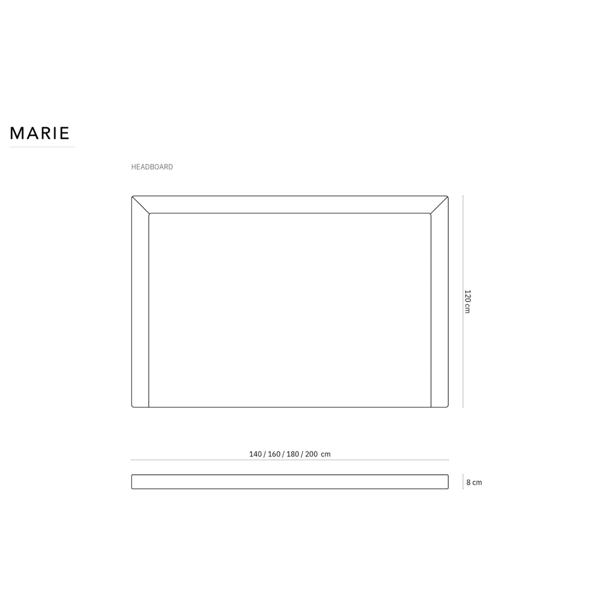 Tête de lit "Marie" 200x120cm en velours pétrole
