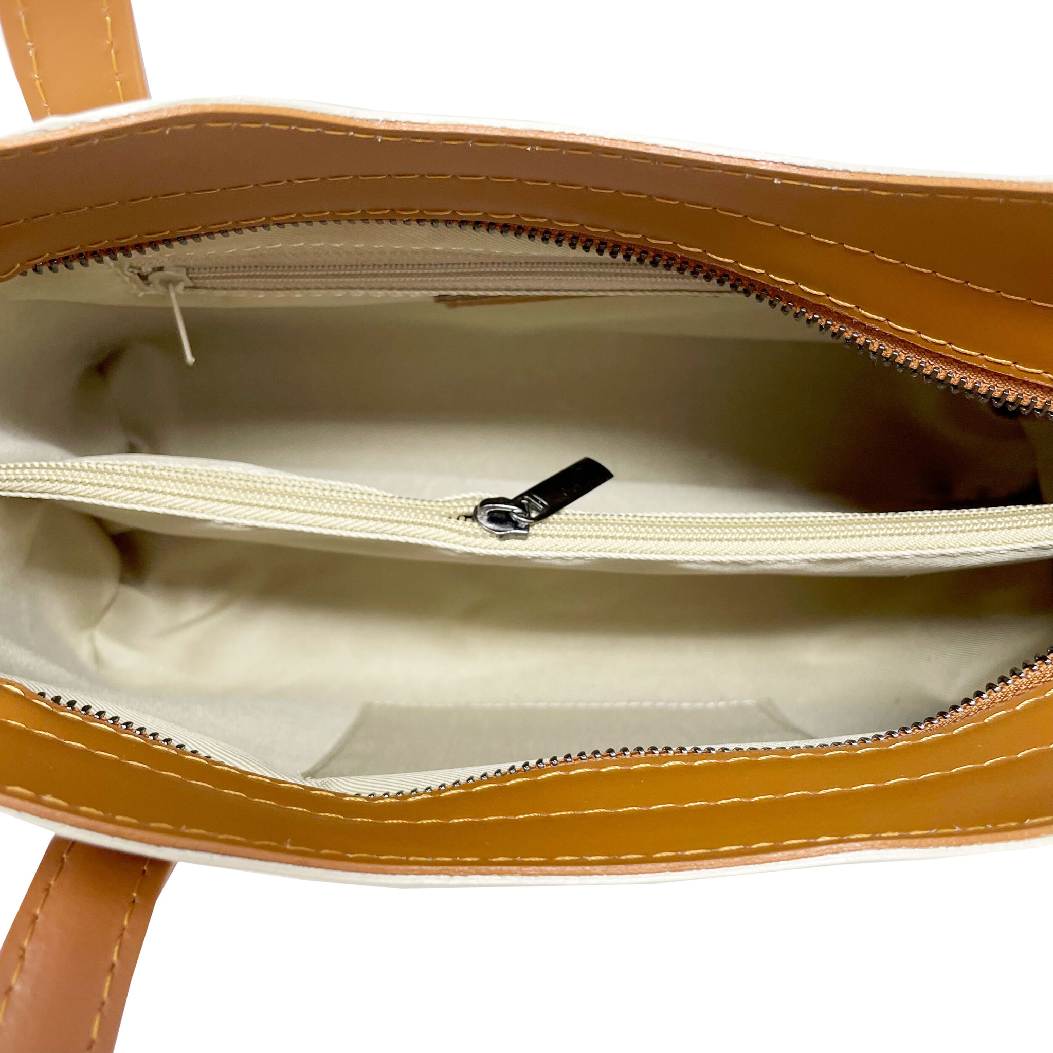 Chicca Borse - Borsa a Mano Donna in Vera Pelle - Colore Beige - Cuoio