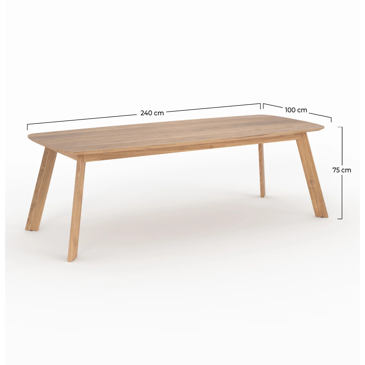 Table de jardin en bois de teck recyclé 10 personnes - Lumo