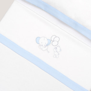 Triptico Cuna Franela Oso Elefante Globos Bco/Azul