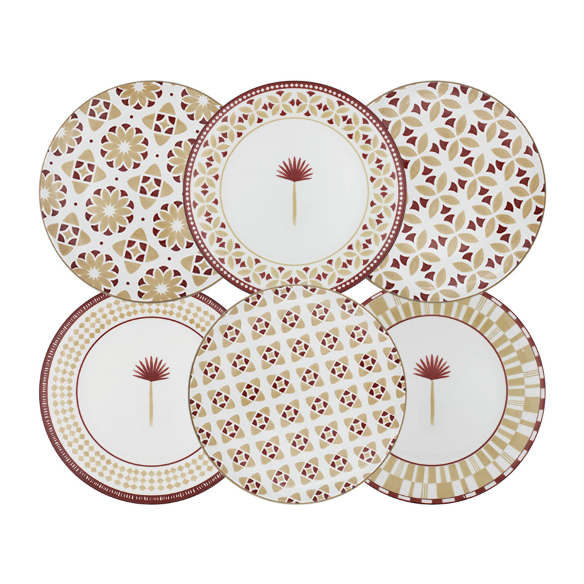Lot de 6 petites assiettes, SABELA