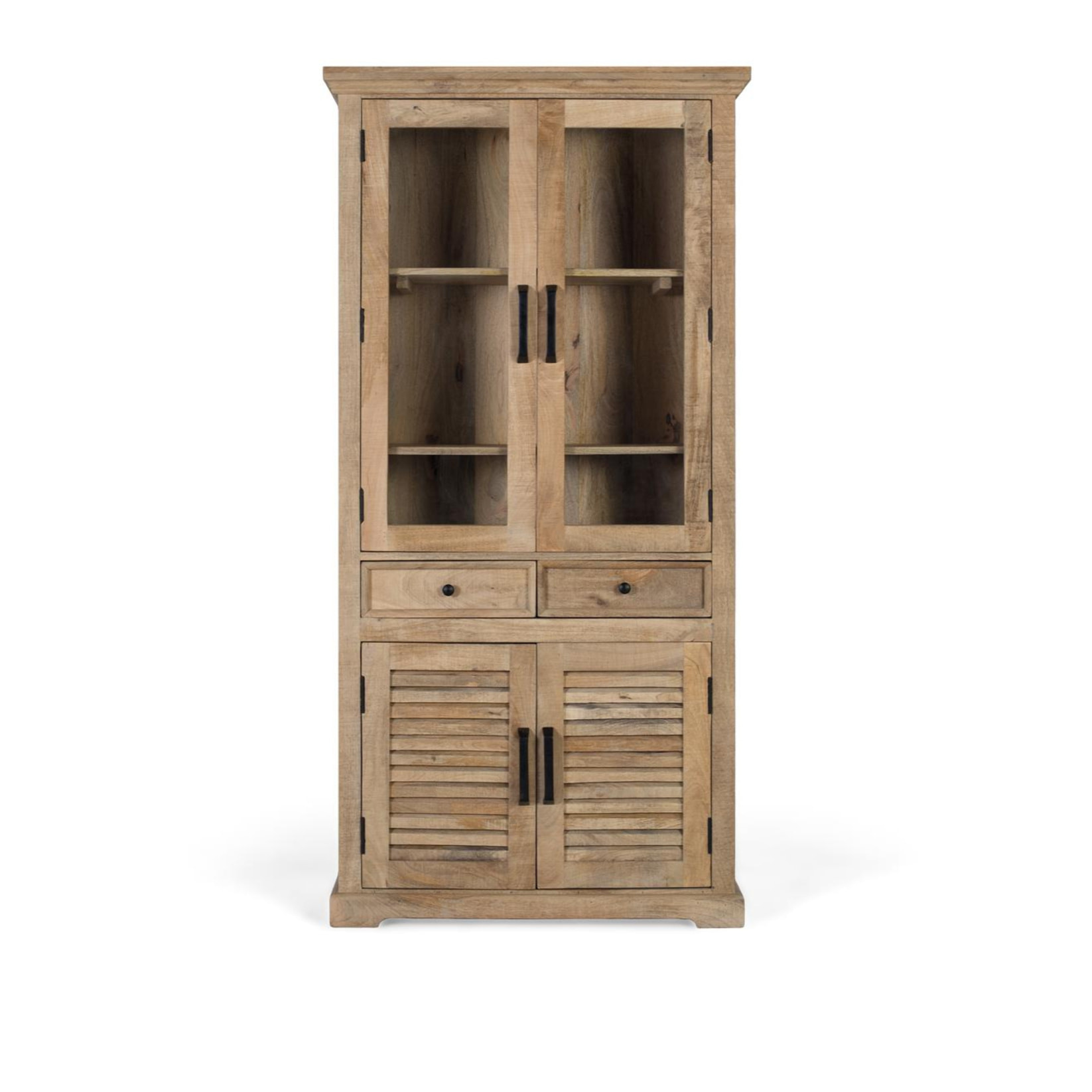 Vitrina de Madera de Mango 90 Cm Estilo Rústico Contemporáneo