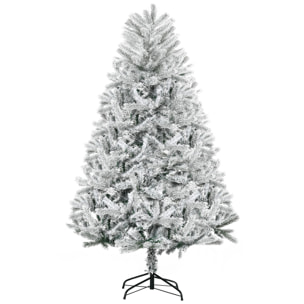 Sapin de Noël artificiel enneigé Ø 112 x 180H cm 521 branches épines imitation Nordmann grand réalisme