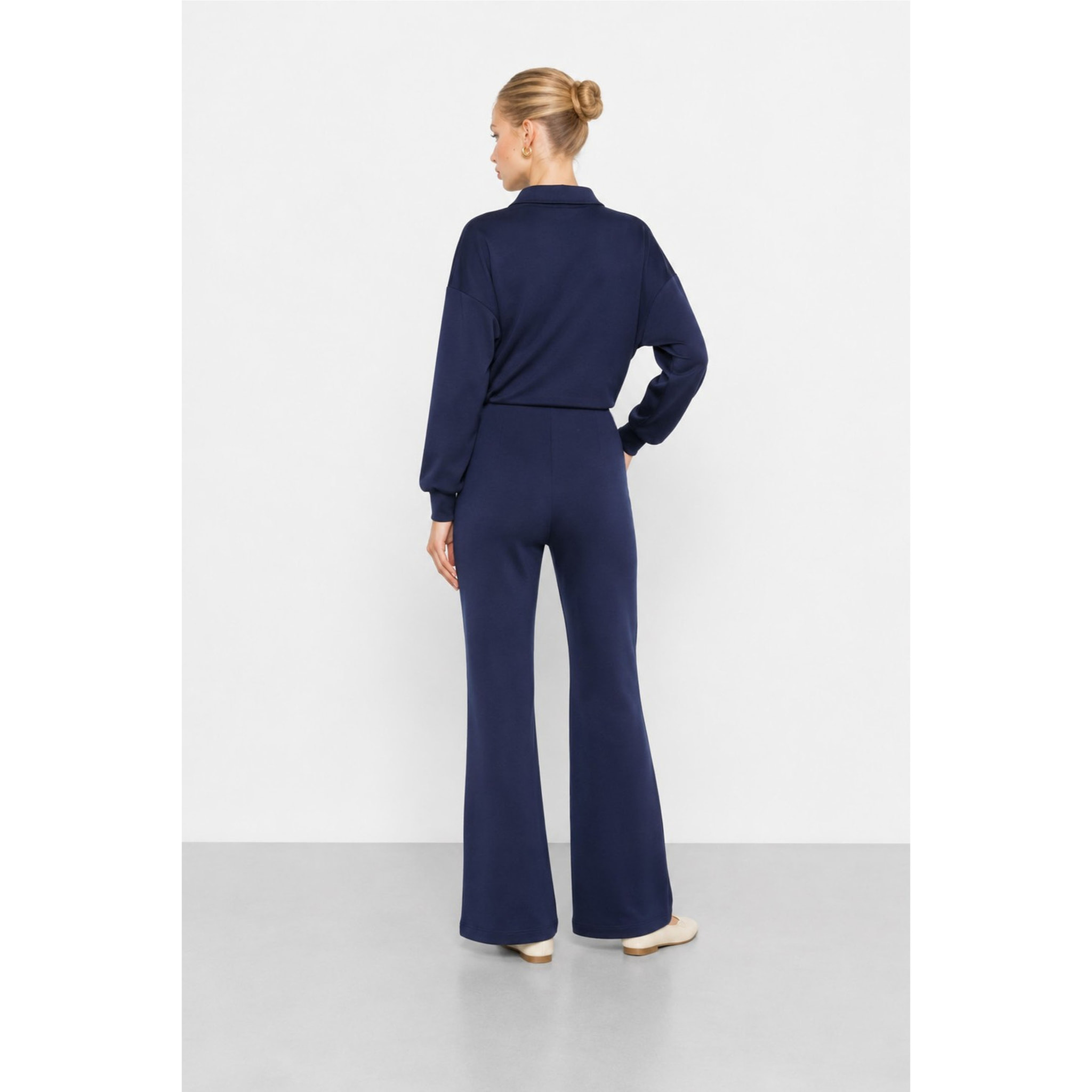 Kocca - Pantaloni da donna a gamba larga in viscosa ed elastan Donna