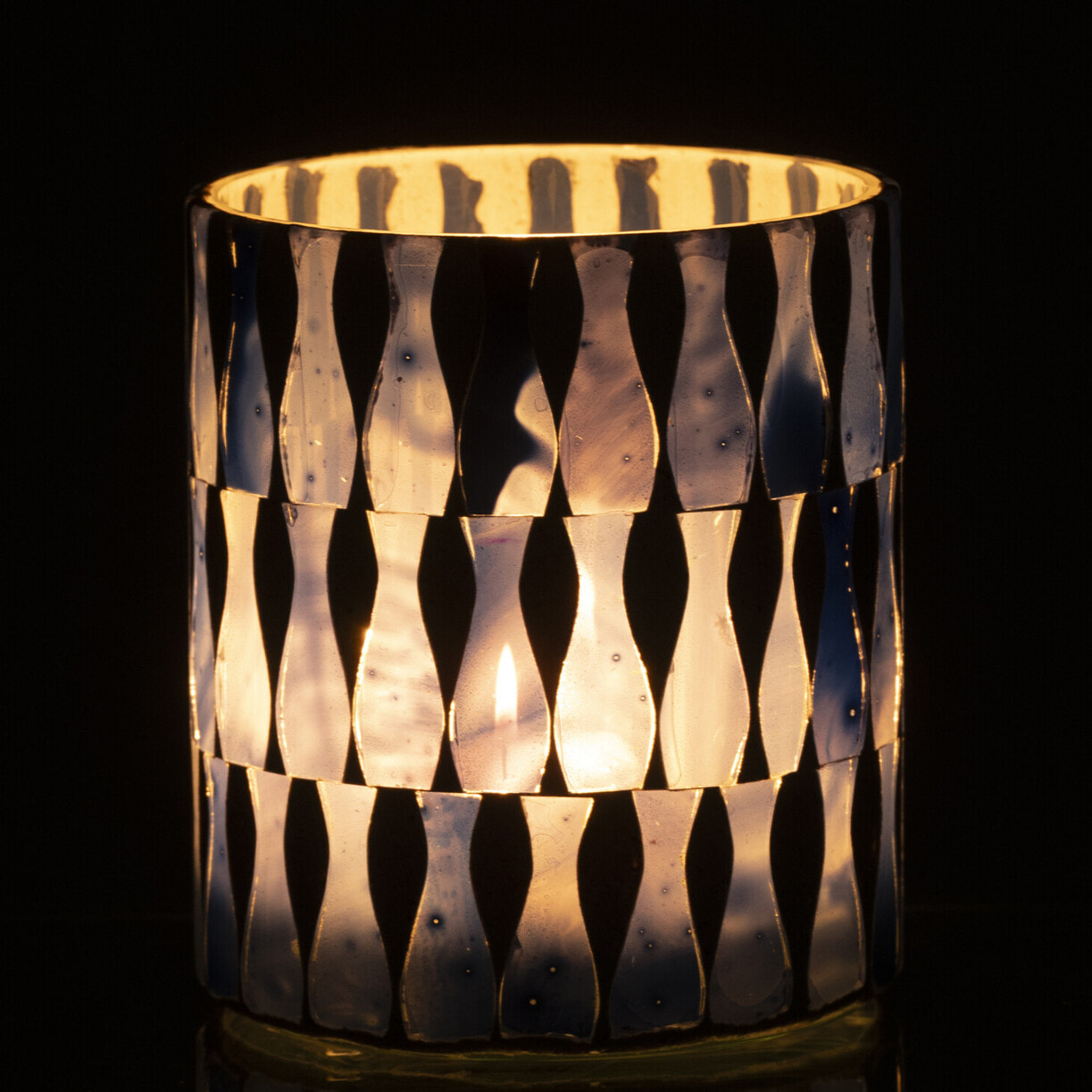J-Line Chandelier - verre - bleu/blanc - medium