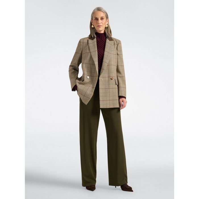 Elena Mirò - Pantalones palazzo en mezcla de viscosa - Verde militare