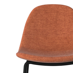 Lot de 2 chaises pour îlot central en tissu terracotta 65,5 cm - Henrik