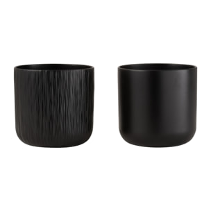 J-Line cache-pot Gen - céramique - noir - extra large - 2 pièces - Ø 21 cm
