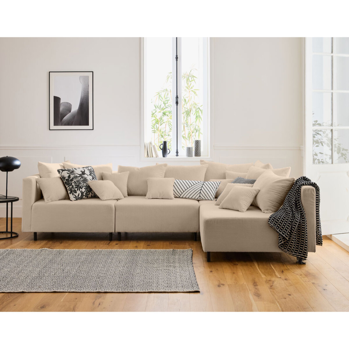 Edinburg - module d'assise sans accoudoirs - en velours côtelé - Beige