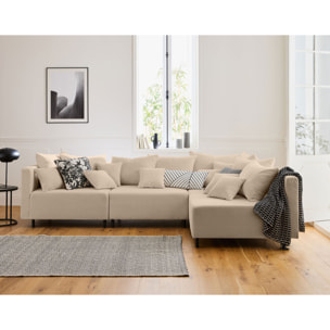 Edinburg - module d'assise sans accoudoirs - en velours côtelé - Beige