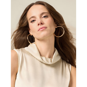 Oltre - Top in raso con collo alto - Bianco