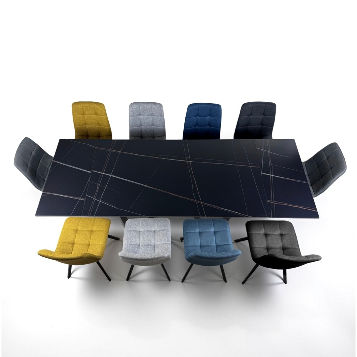 Tomasucci Table extensible LEO EVO MARBRE NOIR / GRIS