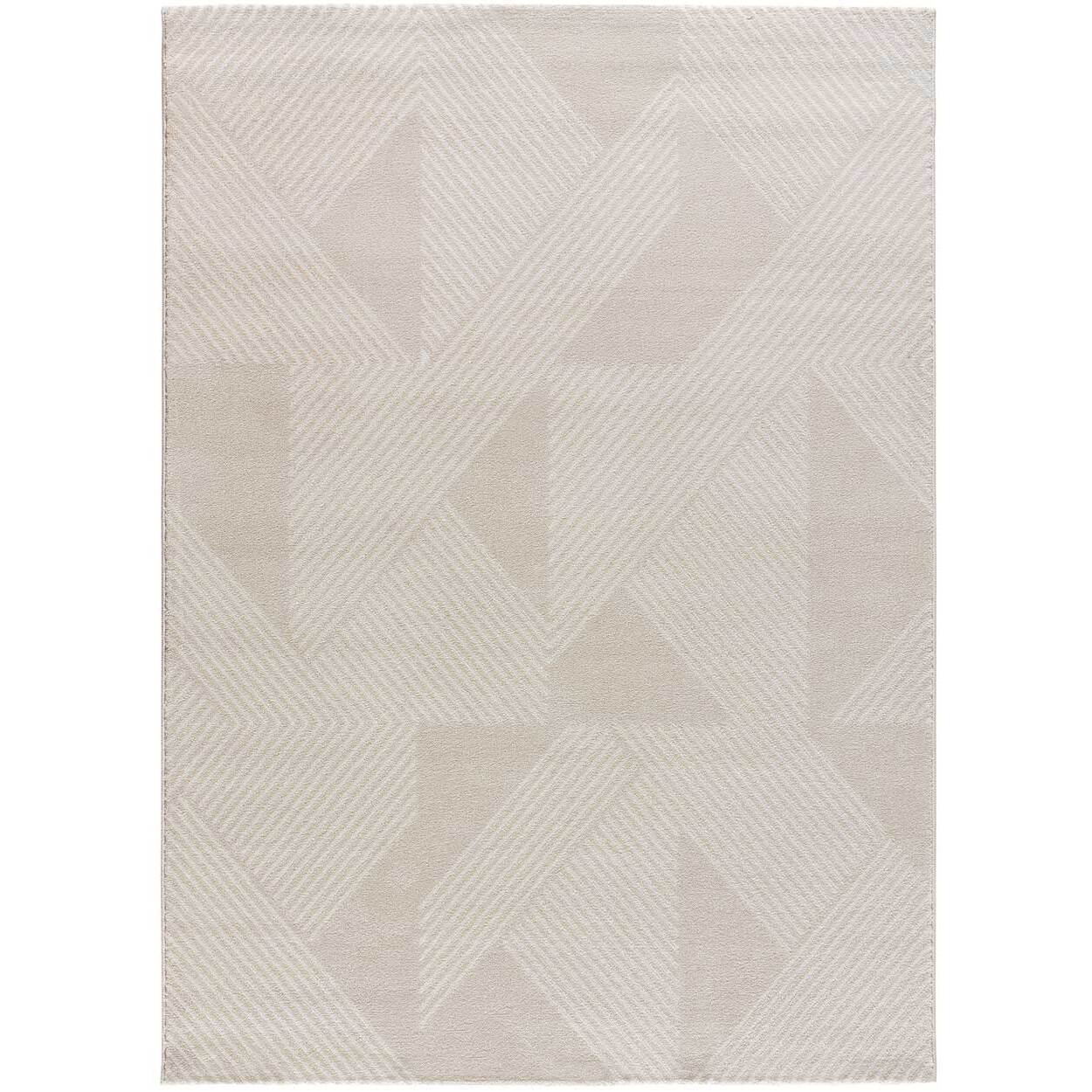 HL-GEOMETRIC Alfombra con texturas neutras de pelo corto en color crema, varias medidas disponibles