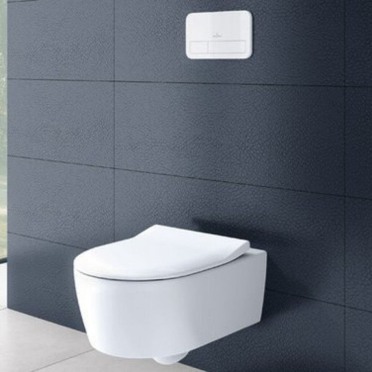 Pack WC suspendu sans bride Avento + abattant + bâti-support sol et mur + plaque blanche