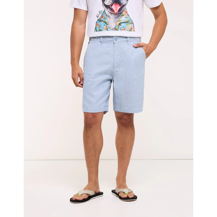 Bermuda Lino Azul - Kymora