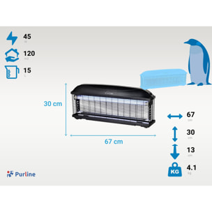 Mata insectos profesional 45W con luz ultravioleta ZZAP 40 EX PURLINE