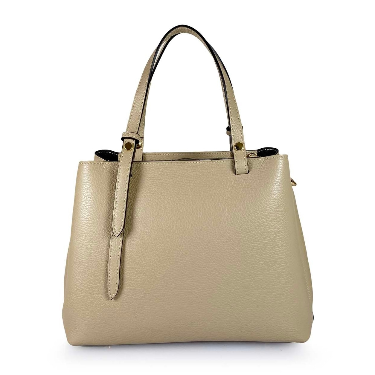 Borse Donna colore Beige-in pelle Made in Italy 25 X 19 X 11cm