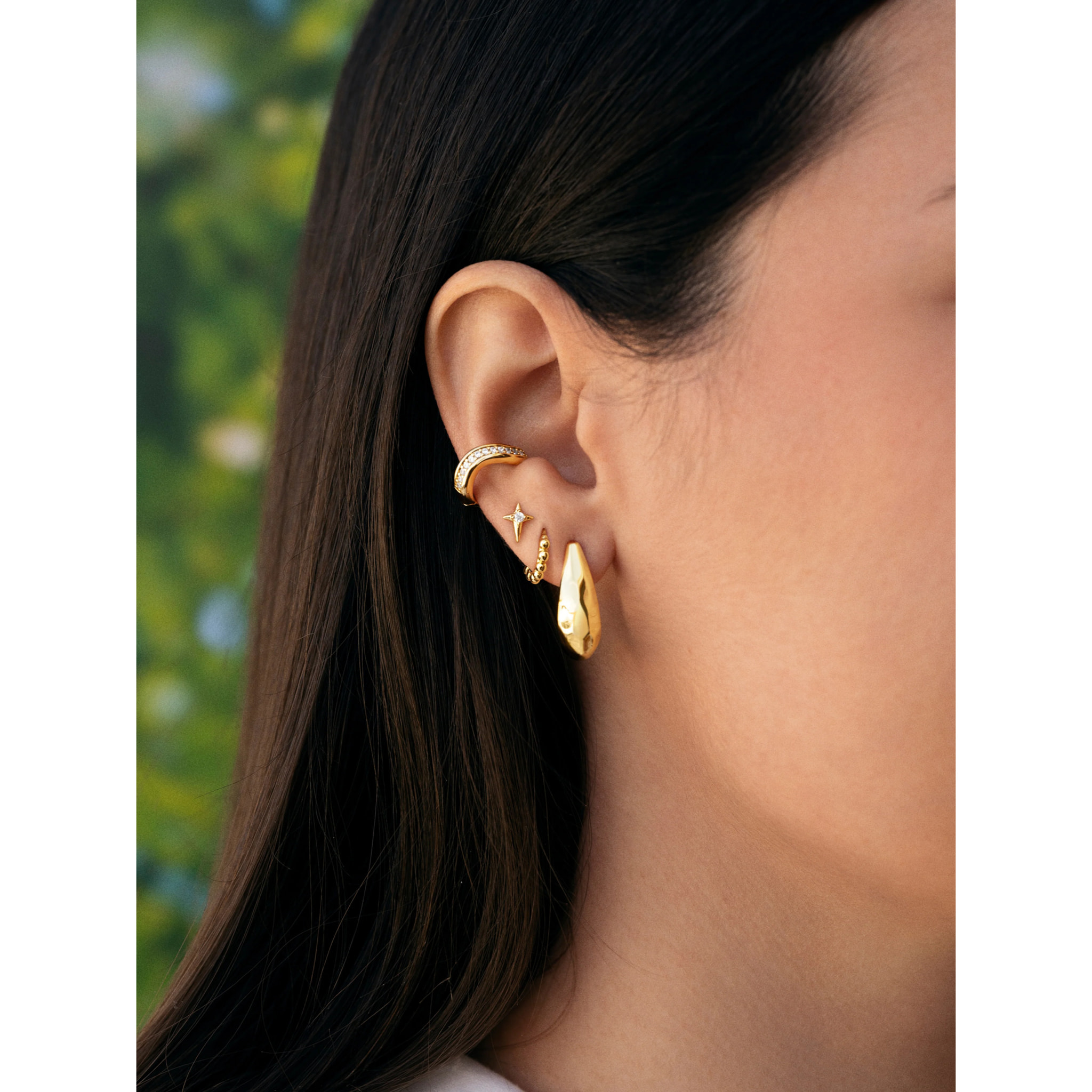 Pendientes Aro Espresso Baño Oro