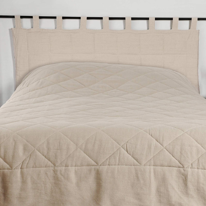 Tête de lit à pattes en 100% lin - Beige foncé