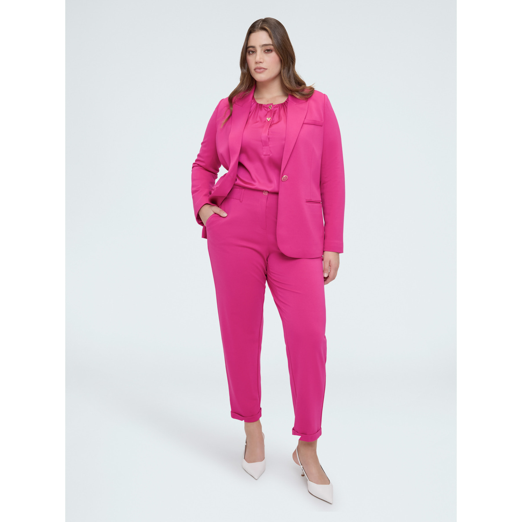 Fiorella Rubino - Pantaloni Balloon in Punto Milano - Fucsia