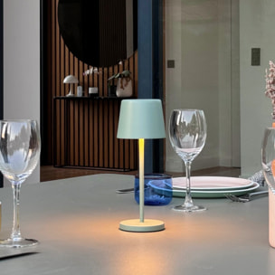 6 Lampes de table MINI KELLY Vert H22cm + base de chargement