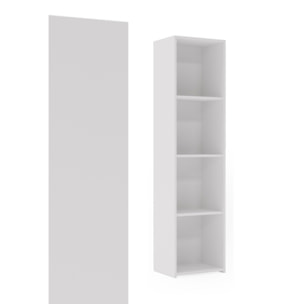 Libreria chiusa LONI 160x40 cm bianca con anta e ripiani interni