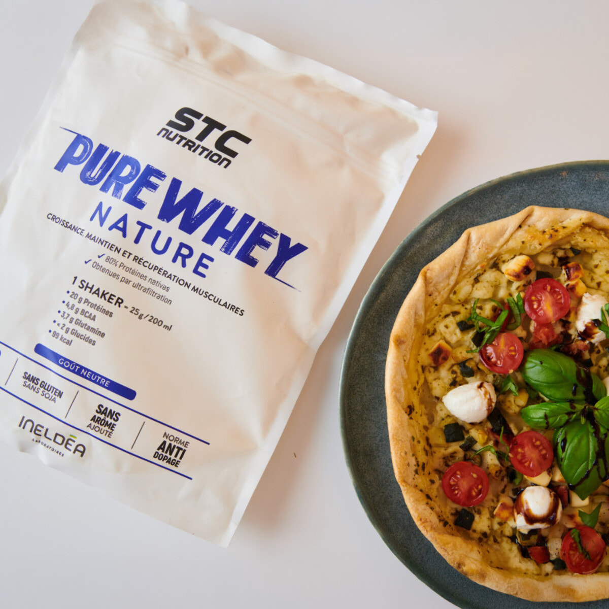 STC NUTRITION – Pure Whey – Protéines Natives Lactosérum - Apport en protéines quotidien – Anti-dopage – Sans arôme ajouté - Lot de 2 Doypack 500g