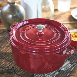 Cocotte 26 cm, Rond(e), Bordeaux, Fonte