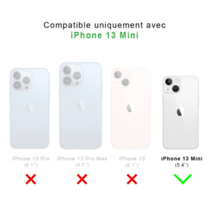 Coque iPhone 13 Mini Antichoc Silicone bords renforcés + 2 Vitres en verre trempé Protection écran