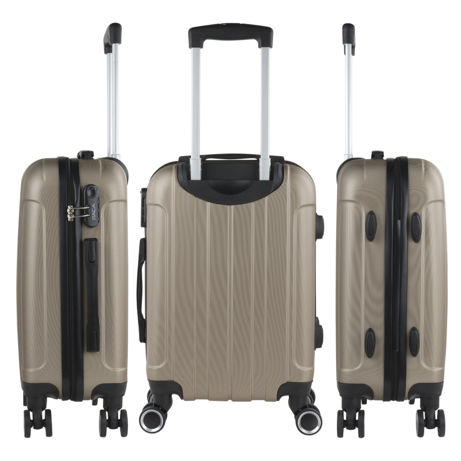 Juego De Trolley Cabina Y Neceser Itaca Havel Champagne