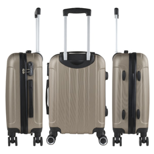 Juego De Trolley Cabina Y Neceser Itaca Havel Champagne