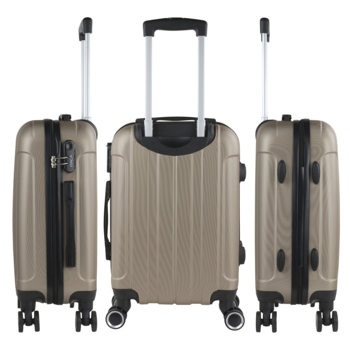 Juego De Trolley Cabina Y Neceser Itaca Havel Champagne