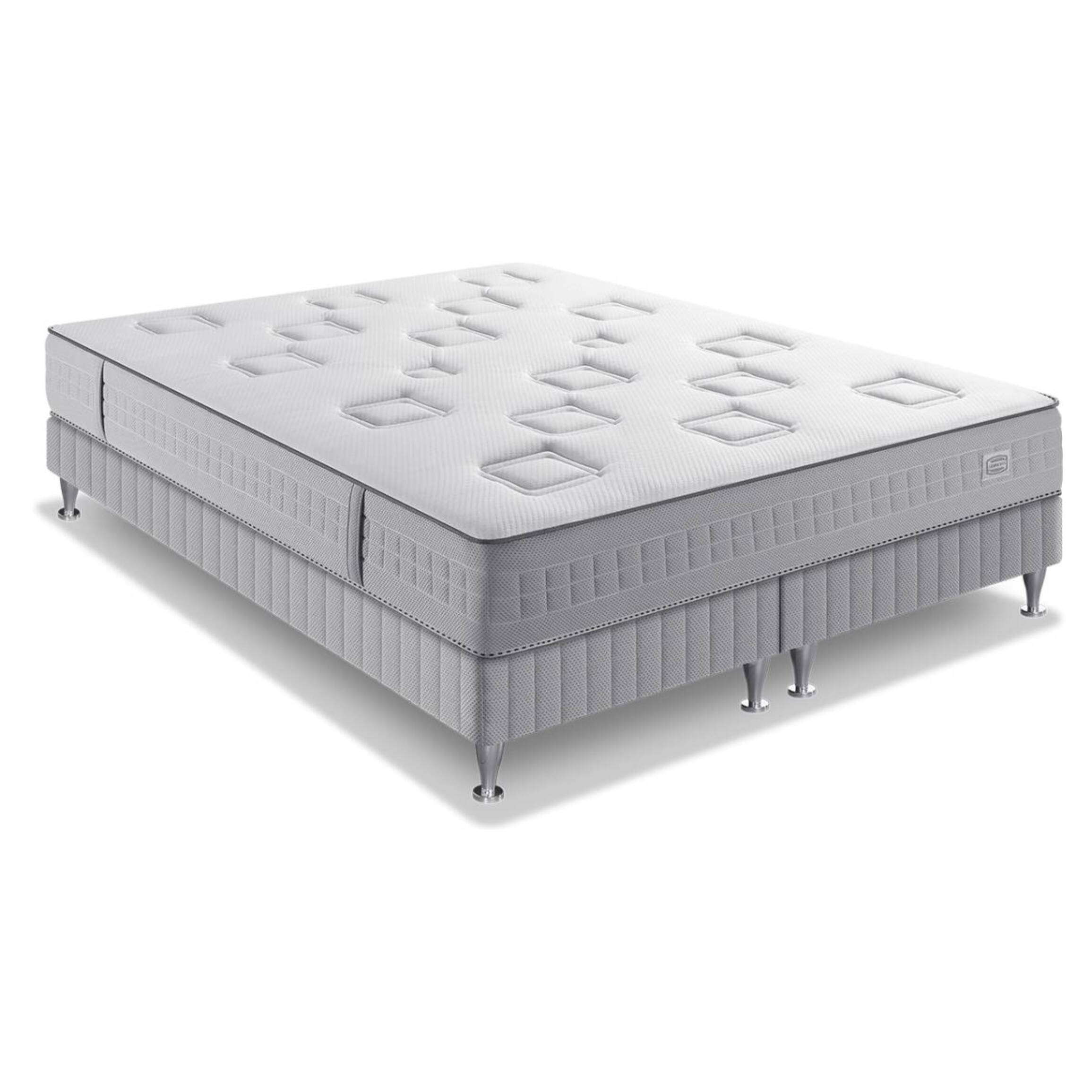 Ensemble CHALLENGE matelas H24 ressort ensachés, très ferme, 2 sommiers