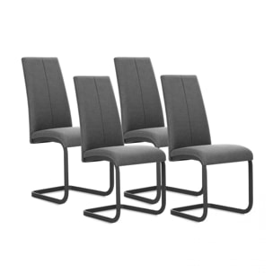 Pack 4 sillas de comedor Smile tejido Gris Antracita Smile