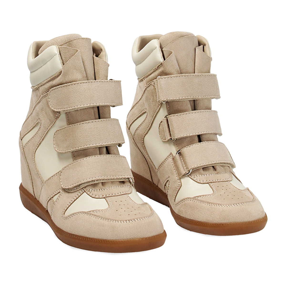 Zapatillas beige tacón 7 cm