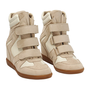 Zapatillas beige tacón 7 cm